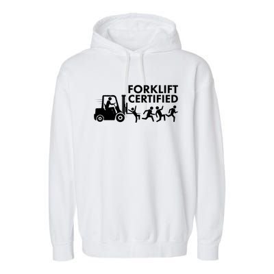 Funny Forklift Certified Garment-Dyed Fleece Hoodie