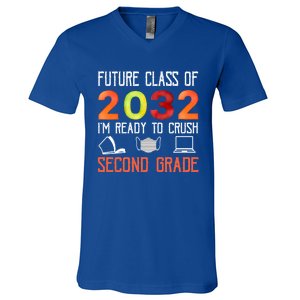 Funny Future Class Of 2032 Im Ready To Crush Second Grade Cool Gift V-Neck T-Shirt