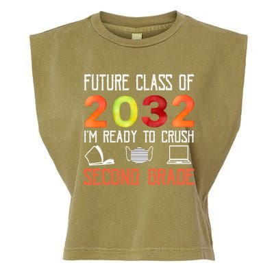 Funny Future Class Of 2032 Im Ready To Crush Second Grade Cool Gift Garment-Dyed Women's Muscle Tee