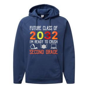 Funny Future Class Of 2032 Im Ready To Crush Second Grade Cool Gift Performance Fleece Hoodie