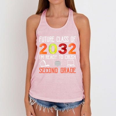 Funny Future Class Of 2032 Im Ready To Crush Second Grade Cool Gift Women's Knotted Racerback Tank