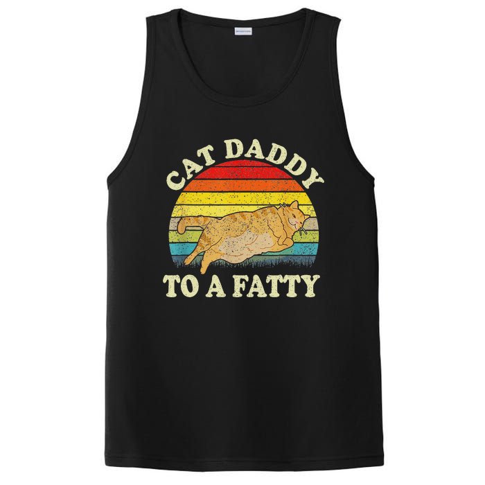 Funny Fat Chonk Dad Cat Daddy To A Fatty Retro Cat Dad PosiCharge Competitor Tank