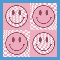 Funny Face Checkered Pattern Smile Face Meme Trendy Tie Dye Hoodie