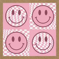 Funny Face Checkered Pattern Smile Face Meme Trendy Cotton Canvas Backpack