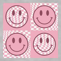 Funny Face Checkered Pattern Smile Face Meme Trendy Ladies PosiCharge Tri-Blend Wicking Tank