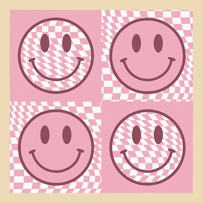 Funny Face Checkered Pattern Smile Face Meme Trendy Drawstring Bag