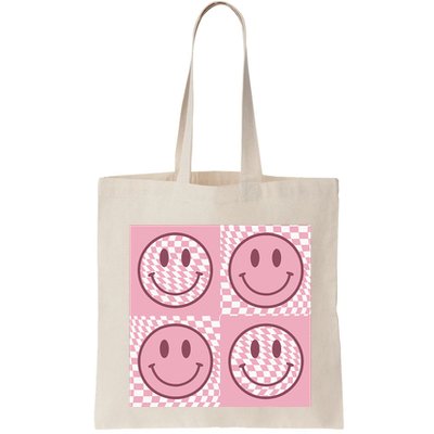 Funny Face Checkered Pattern Smile Face Meme Trendy Bag