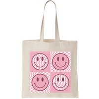 Funny Face Checkered Pattern Smile Face Meme Trendy Bag