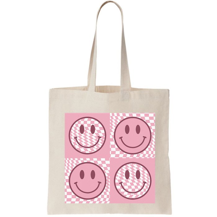 Funny Face Checkered Pattern Smile Face Meme Trendy Bag