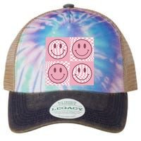 Funny Face Checkered Pattern Smile Face Meme Trendy Legacy Tie Dye Trucker Hat