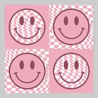 Funny Face Checkered Pattern Smile Face Meme Trendy Tie-Dye T-Shirt