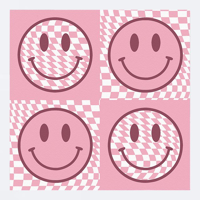 Funny Face Checkered Pattern Smile Face Meme Trendy Sueded Cloud Jersey T-Shirt