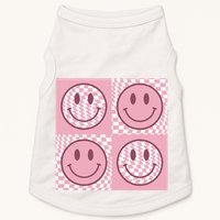 Funny Face Checkered Pattern Smile Face Meme Trendy Doggie Tank