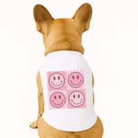 Funny Face Checkered Pattern Smile Face Meme Trendy Doggie Tank