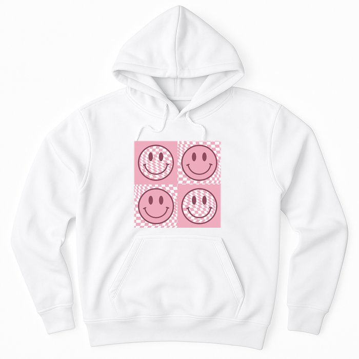 Funny Face Checkered Pattern Smile Face Meme Trendy Hoodie