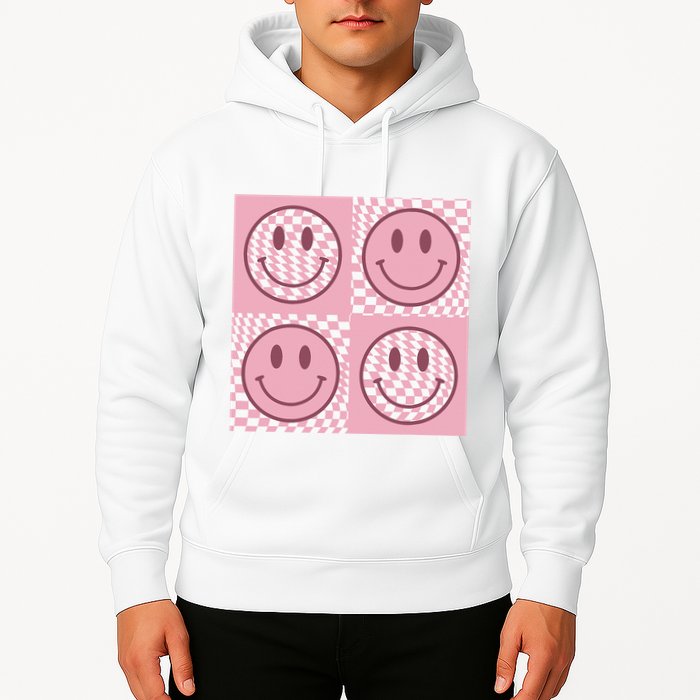 Funny Face Checkered Pattern Smile Face Meme Trendy Hoodie