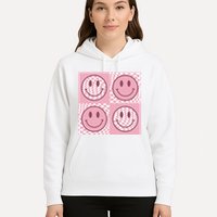 Funny Face Checkered Pattern Smile Face Meme Trendy Hoodie