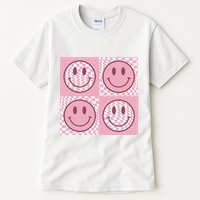Funny Face Checkered Pattern Smile Face Meme Trendy Tall T-Shirt