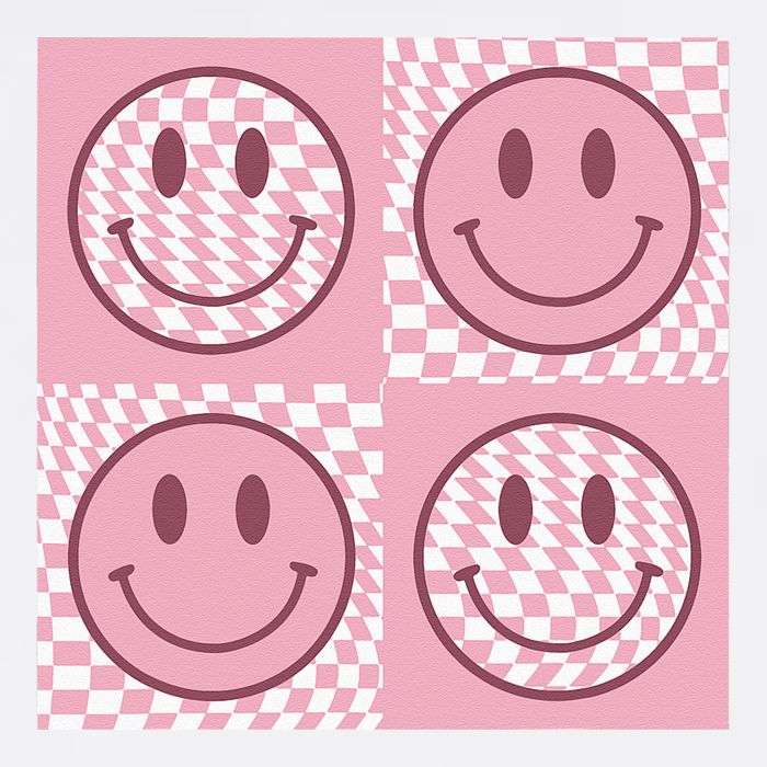 Funny Face Checkered Pattern Smile Face Meme Trendy Bucket Hat