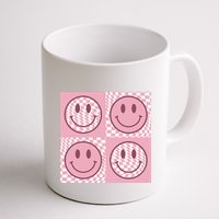 Funny Face Checkered Pattern Smile Face Meme Trendy Mug
