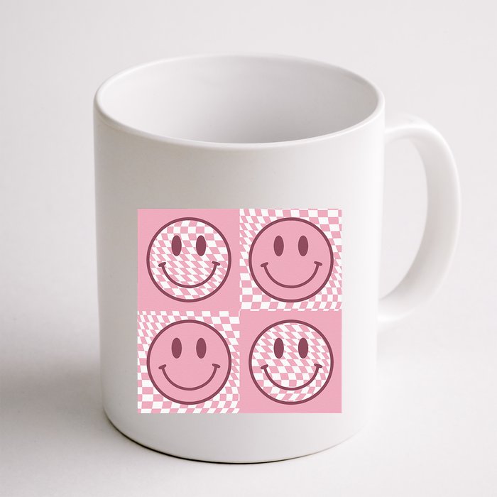 Funny Face Checkered Pattern Smile Face Meme Trendy Mug