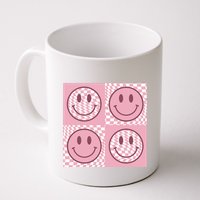 Funny Face Checkered Pattern Smile Face Meme Trendy Mug