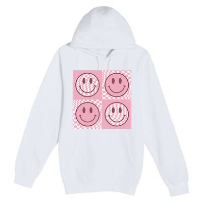 Funny Face Checkered Pattern Smile Face Meme Trendy Premium Pullover Hoodie