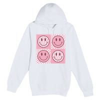 Funny Face Checkered Pattern Smile Face Meme Trendy Premium Pullover Hoodie