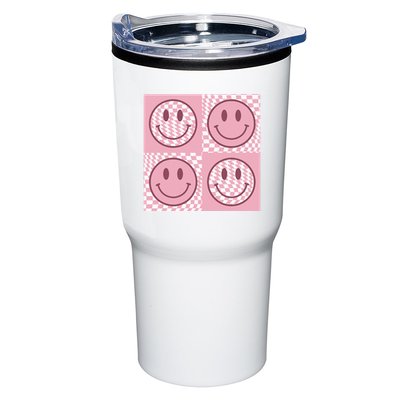 Funny Face Checkered Pattern Smile Face Meme Trendy Tumbler