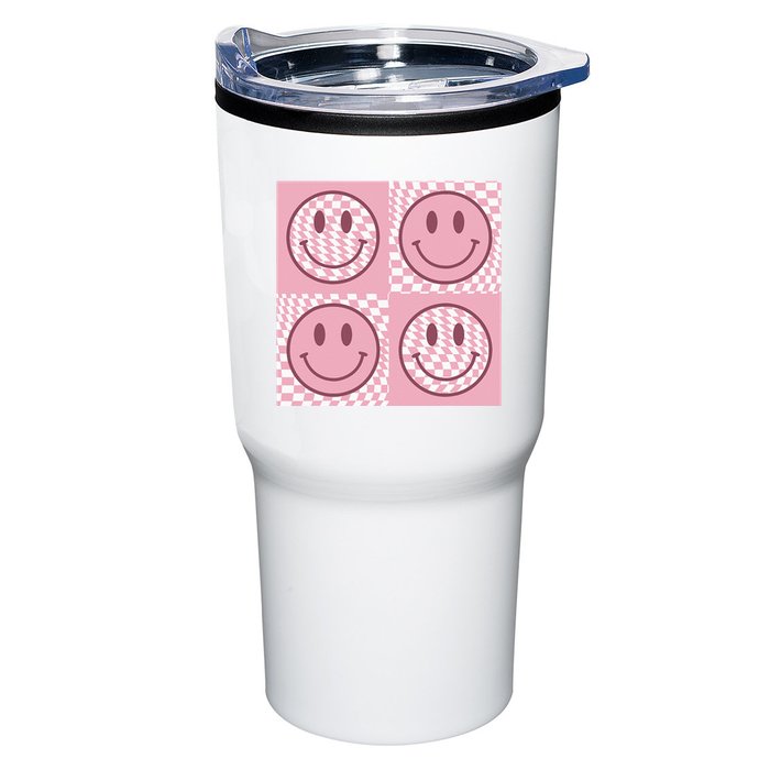 Funny Face Checkered Pattern Smile Face Meme Trendy Tumbler