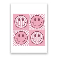 Funny Face Checkered Pattern Smile Face Meme Trendy Poster