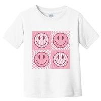 Funny Face Checkered Pattern Smile Face Meme Trendy Toddler T-Shirt