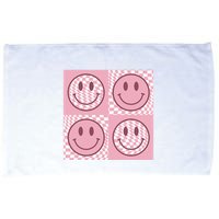 Funny Face Checkered Pattern Smile Face Meme Trendy Microfiber Hand Towel