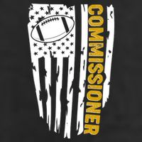 Fantasy Football Commissioner Distressed USA American Flag 7 Panel Mesh Trucker Snapback Hat