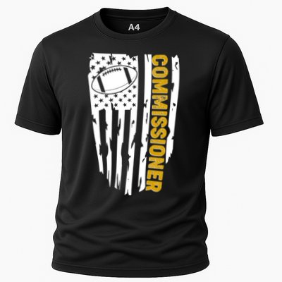 Fantasy Football Commissioner Distressed USA American Flag Performance Shirt