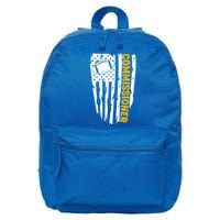 Fantasy Football Commissioner Distressed USA American Flag 16 in Basic Backpack