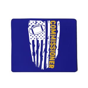 Fantasy Football Commissioner Distressed USA American Flag Mousepad