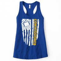 Fantasy Football Commissioner Distressed USA American Flag Womens Tank Top