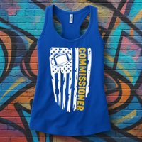 Fantasy Football Commissioner Distressed USA American Flag Womens Tank Top