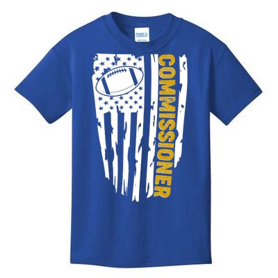 Fantasy Football Commissioner Distressed USA American Flag Kids T-Shirt