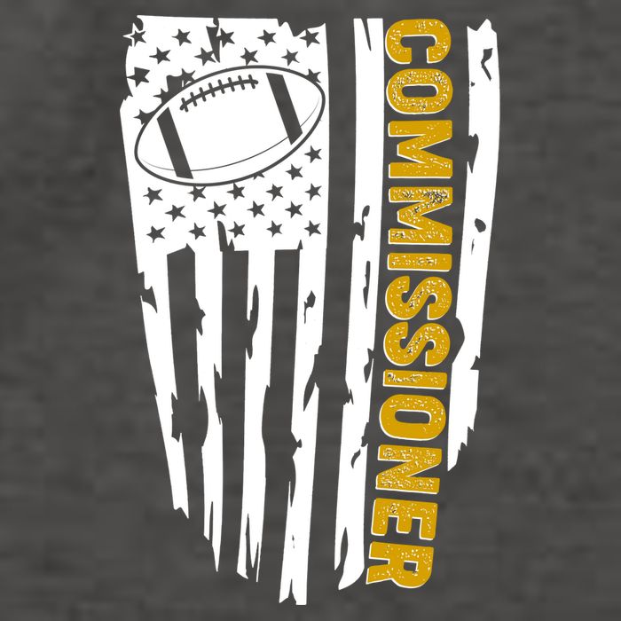 Fantasy Football Commissioner Distressed USA American Flag Vector Backpack