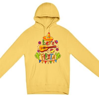 Funny Festive Cinco De Mayo Let's Fiesta Premium Pullover Hoodie