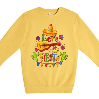 Funny Festive Cinco De Mayo Let's Fiesta Premium Crewneck Sweatshirt