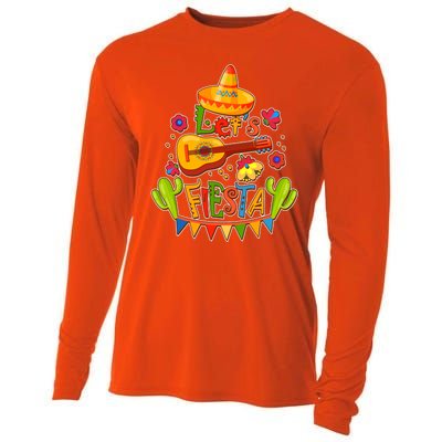 Funny Festive Cinco De Mayo Let's Fiesta Cooling Performance Long Sleeve Crew