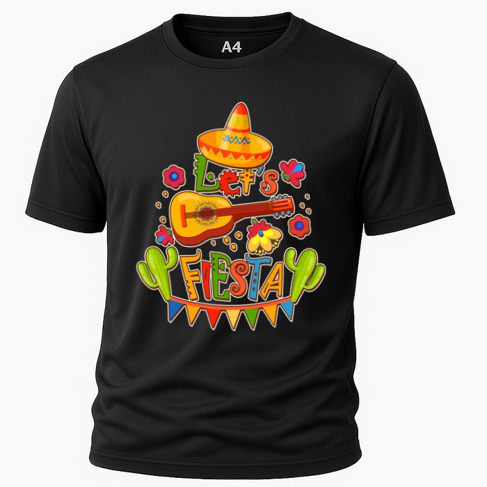 Funny Festive Cinco De Mayo Let's Fiesta Cooling Performance Crew T-Shirt