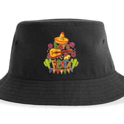 Funny Festive Cinco De Mayo Let's Fiesta Sustainable Bucket Hat