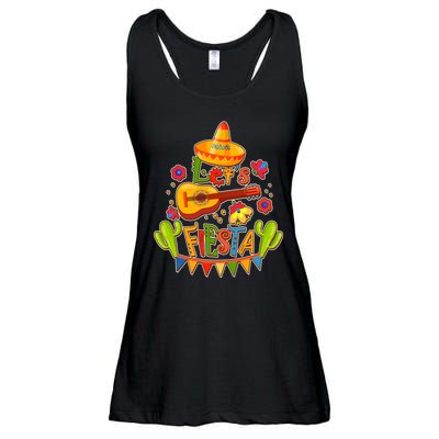 Funny Festive Cinco De Mayo Let's Fiesta Ladies Essential Flowy Tank