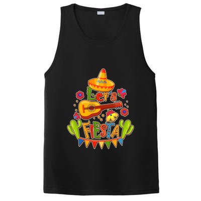 Funny Festive Cinco De Mayo Let's Fiesta PosiCharge Competitor Tank