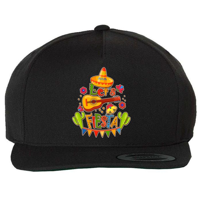 Funny Festive Cinco De Mayo Let's Fiesta Wool Snapback Cap