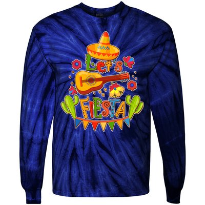 Funny Festive Cinco De Mayo Let's Fiesta Tie-Dye Long Sleeve Shirt